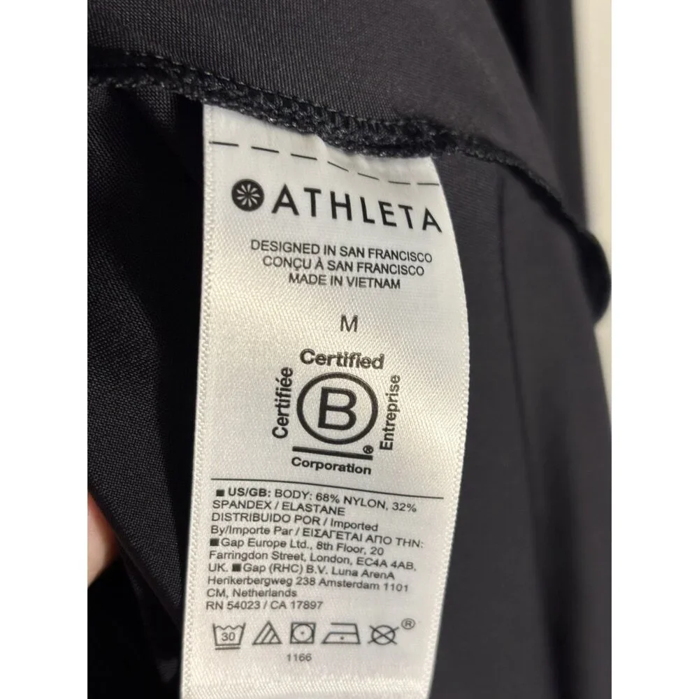 Athleta Black Midi Shirt Dress W/ Collar & Long Sleeves Button Front Size M - Picture 10 of 14